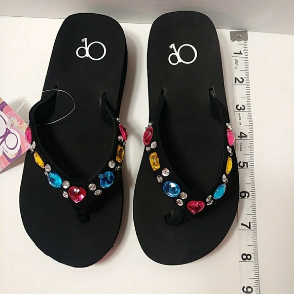 🛑SOLD🛑NEW Ocean Pacific black Jewel sandals - Picture 5 of 5